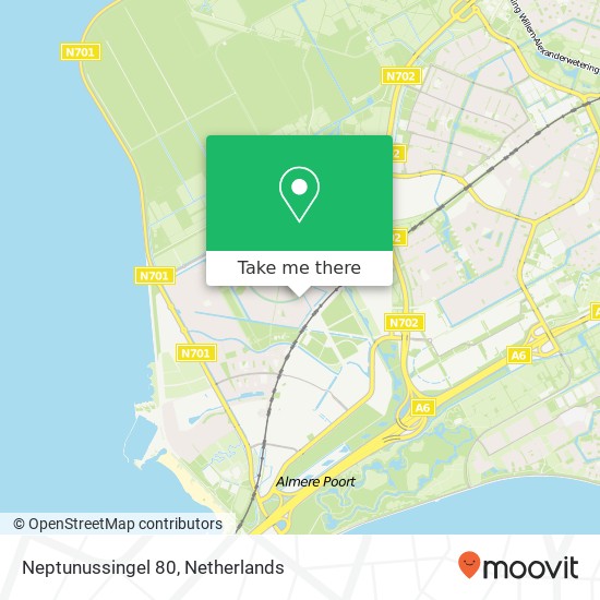Neptunussingel 80, 1363 VV Almere-Stad Karte