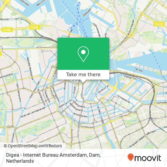 Digea - Internet Bureau Amsterdam, Dam map