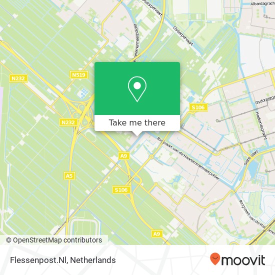 Flessenpost.Nl, Hoofdweg 37 map