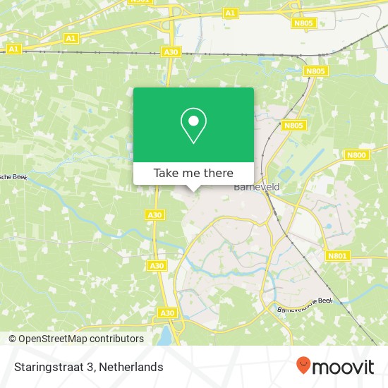 Staringstraat 3, 3771 GS Barneveld map