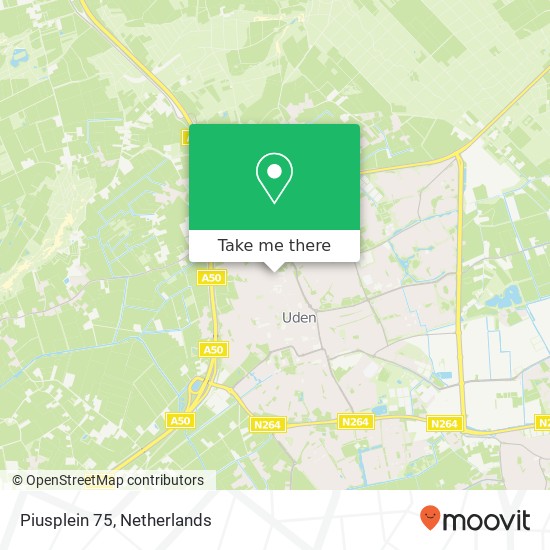 Piusplein 75, 5402 EA Uden map