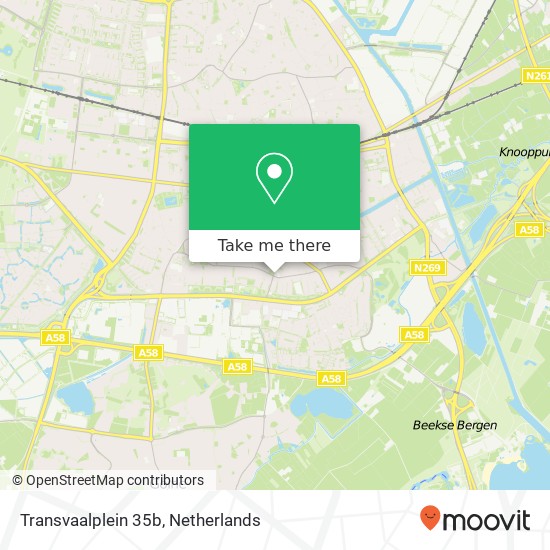 Transvaalplein 35b, 5021 TD Tilburg map