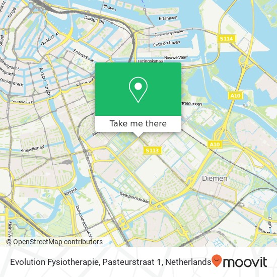 Evolution Fysiotherapie, Pasteurstraat 1 map
