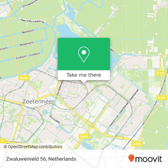 Zwaluwenveld 56, 2727 DJ Zoetermeer map