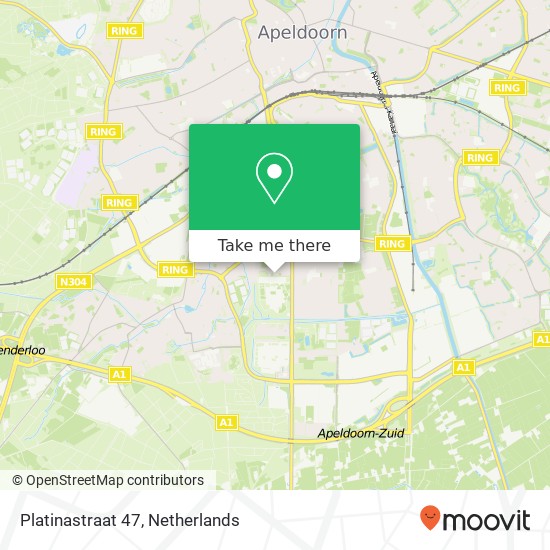 Platinastraat 47, 7334 BE Apeldoorn Karte