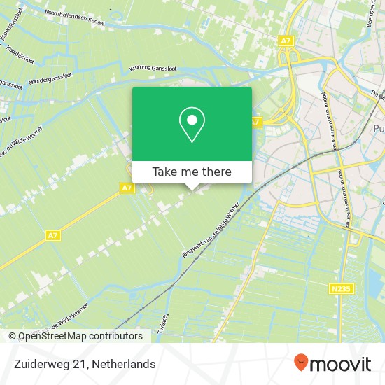 Zuiderweg 21, 1456 ND Wijdewormer Karte