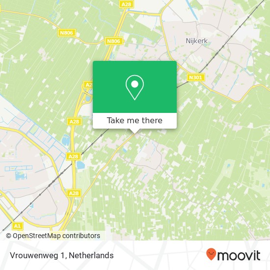 Vrouwenweg 1, 3864 DX Nijkerkerveen map