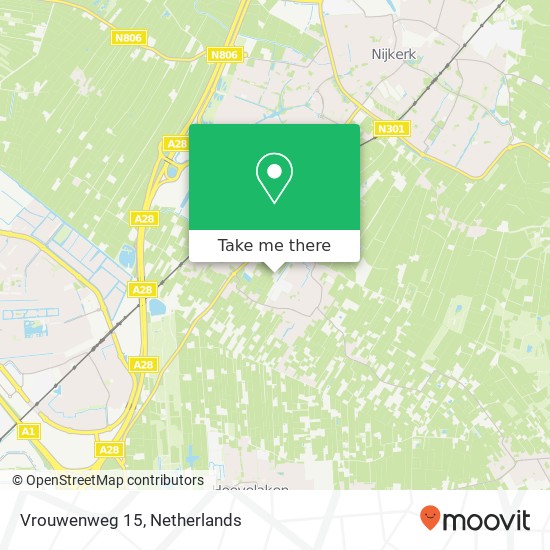 Vrouwenweg 15, 3864 DX Nijkerkerveen map