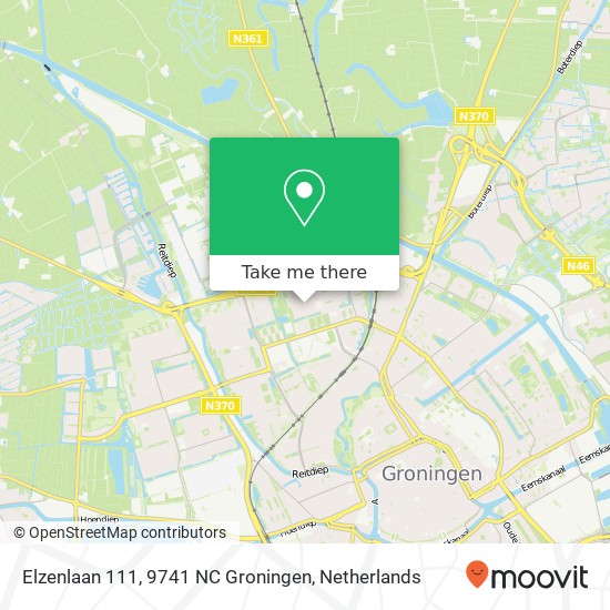 Elzenlaan 111, 9741 NC Groningen Karte