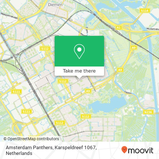 Amsterdam Panthers, Karspeldreef 1067 map