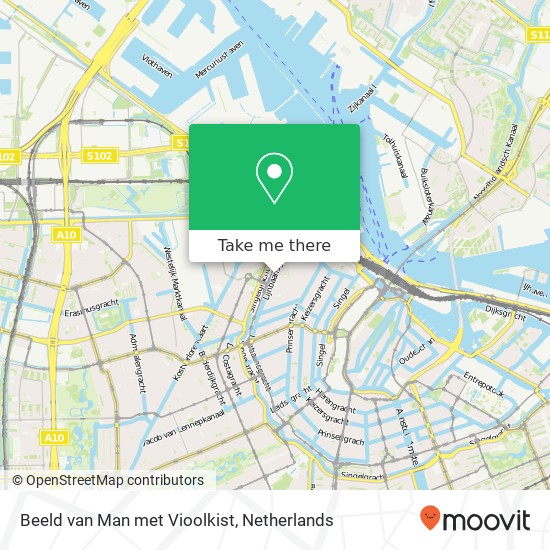 Beeld van Man met Vioolkist map