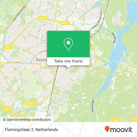 Flamingolaan 2, 9404 CV Assen map