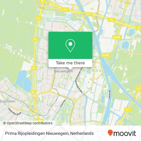 Prima Rijopleidingen Nieuwegein, Professor Dokter Bakkerlaan map