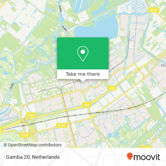 Gamba 20, 3068 HK Rotterdam map