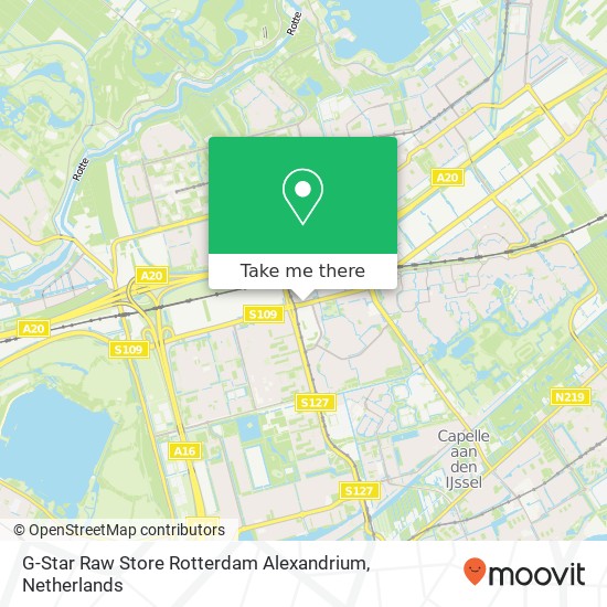 G-Star Raw Store Rotterdam Alexandrium, Poolsterstraat 63 map