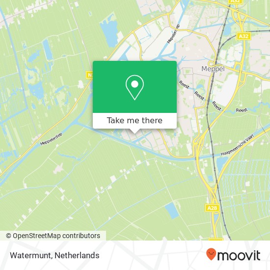 Watermunt, 7944 PM Meppel map