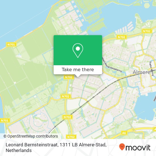 Leonard Bernsteinstraat, 1311 LB Almere-Stad map