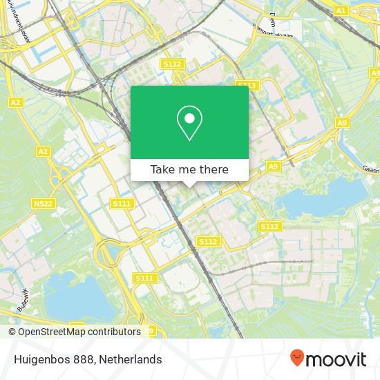 Huigenbos 888, 1102 KA Amsterdam map