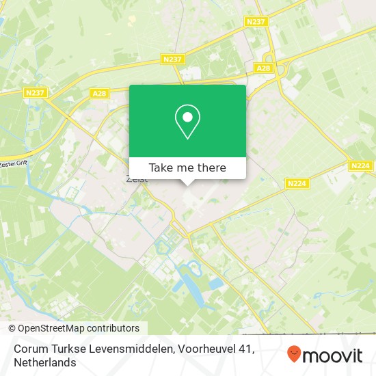 Corum Turkse Levensmiddelen, Voorheuvel 41 Karte