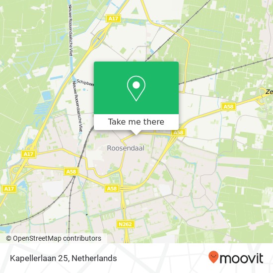 Kapellerlaan 25, 4702 JM Roosendaal Karte