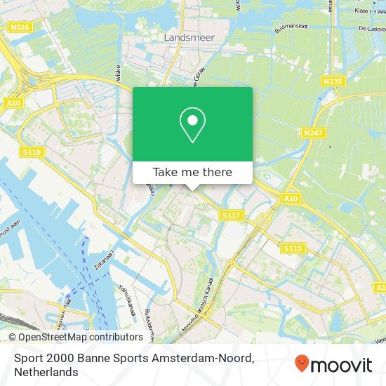 Sport 2000 Banne Sports Amsterdam-Noord, Bezaanjachtplein 273 Karte