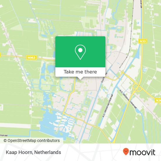 Kaap Hoorn, 9642 AV Veendam Karte