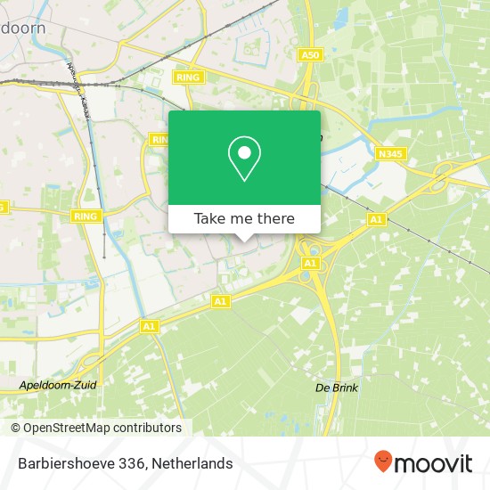 Barbiershoeve 336, 7326 DE Apeldoorn map