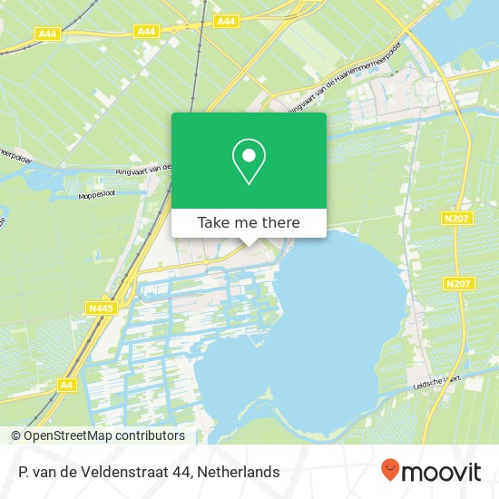 P. van de Veldenstraat 44, 2371 TD Roelofarendsveen map