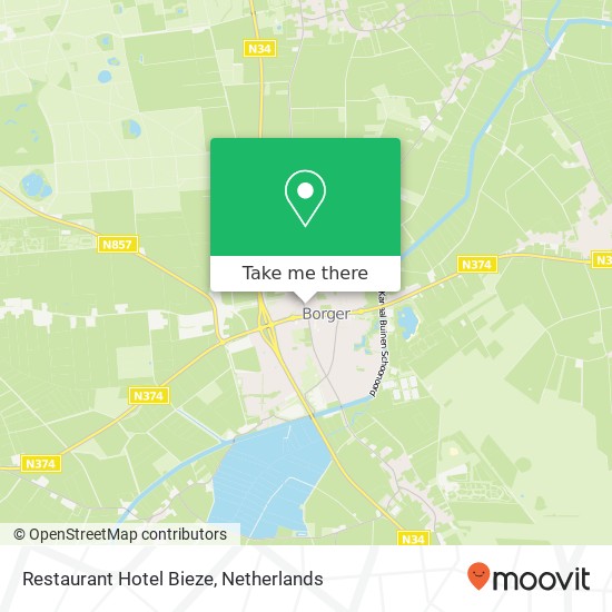 Restaurant Hotel Bieze, Hoofdstraat 21 map