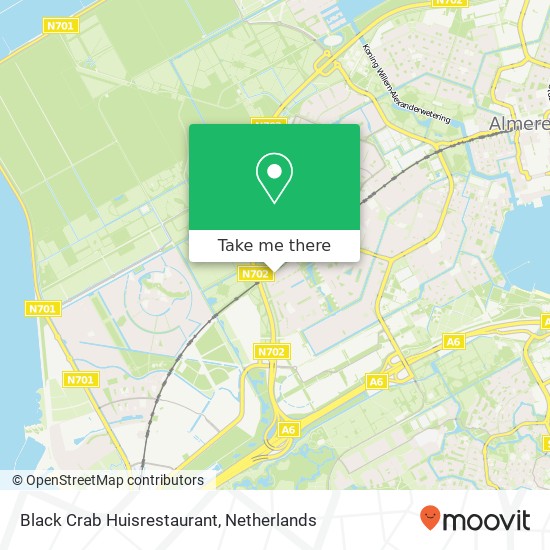 Black Crab Huisrestaurant, Vondelstraat 42 map