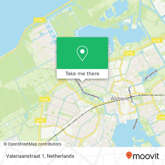 Valeriaanstraat 1, 1313 JA Almere-Stad map