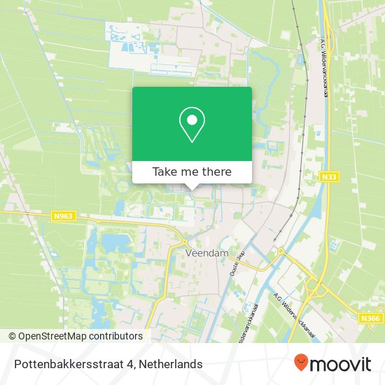 Pottenbakkersstraat 4, 9646 AM Veendam map