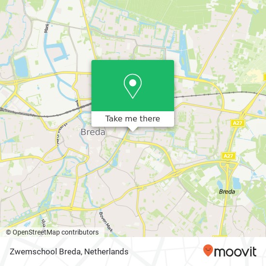 Zwemschool Breda, Brabantlaan 1 map