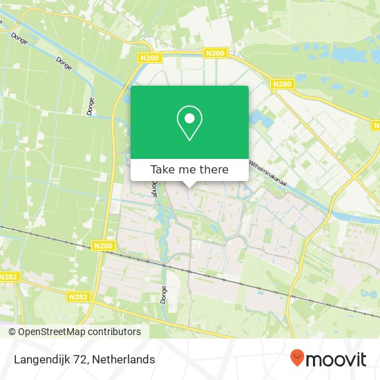 Langendijk 72, 5045 AV Tilburg Karte