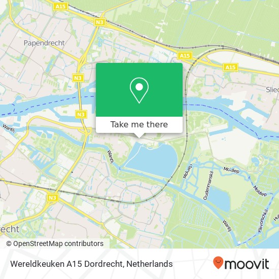 Wereldkeuken A15 Dordrecht, Baanhoekweg 1A map