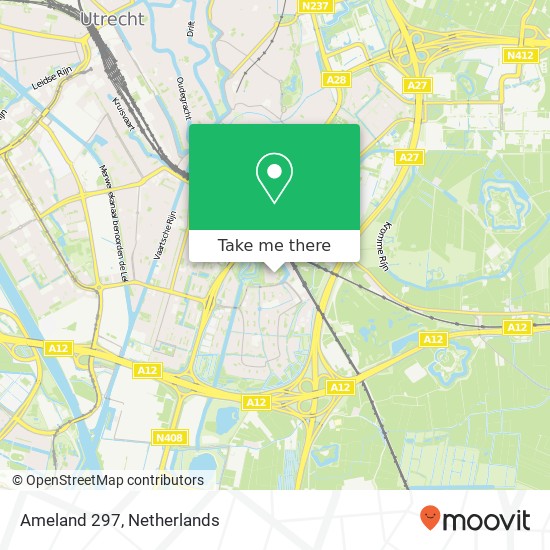 Ameland 297, 3524 AN Utrecht Karte