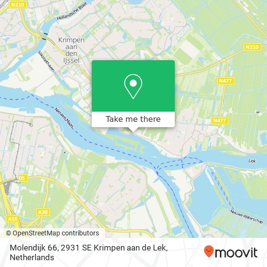 Molendijk 66, 2931 SE Krimpen aan de Lek map