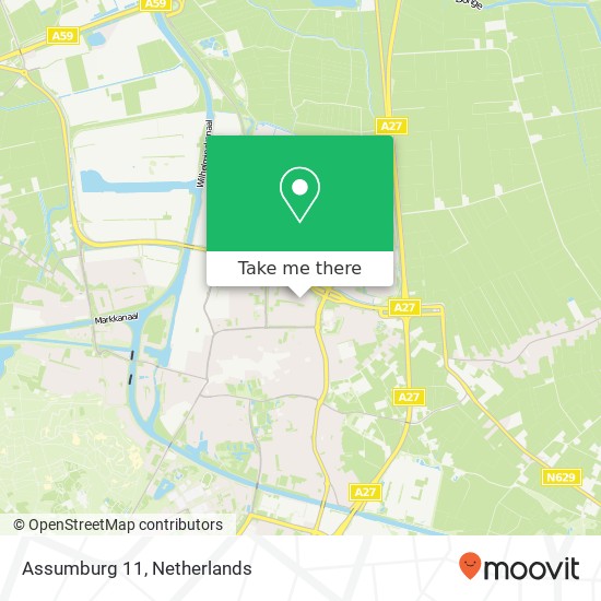 Assumburg 11, 4901 WP Oosterhout Karte