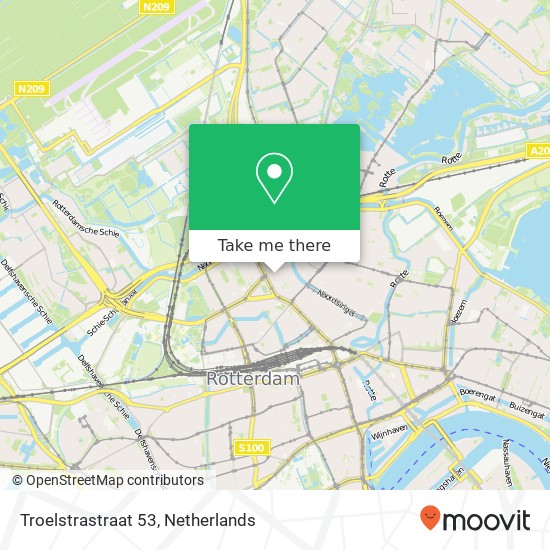 Troelstrastraat 53, 3038 KS Rotterdam map