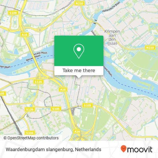Waardenburgdam slangenburg, 3077 JL Rotterdam Karte