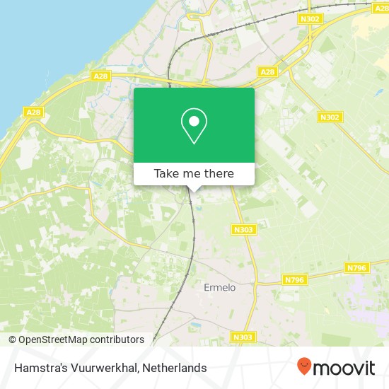 Hamstra's Vuurwerkhal, Hoenderweg Karte