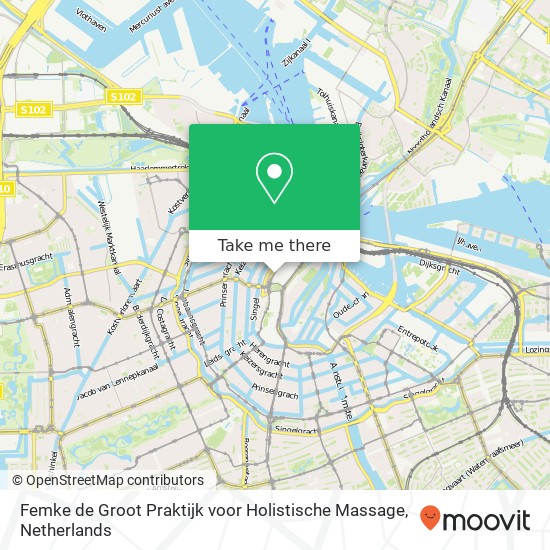 Femke de Groot Praktijk voor Holistische Massage, Nieuwezijds Voorburgwal map