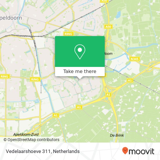 Vedelaarshoeve 311, 7326 TN Apeldoorn Karte