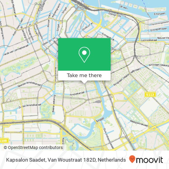 Kapsalon Saadet, Van Woustraat 182D map