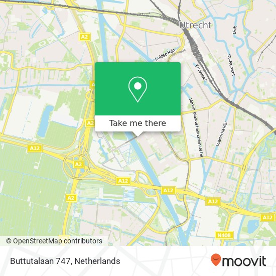 Buttutalaan 747, 3526 VT Utrecht map