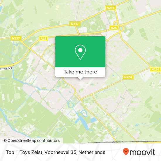 Top 1 Toys Zeist, Voorheuvel 35 Karte