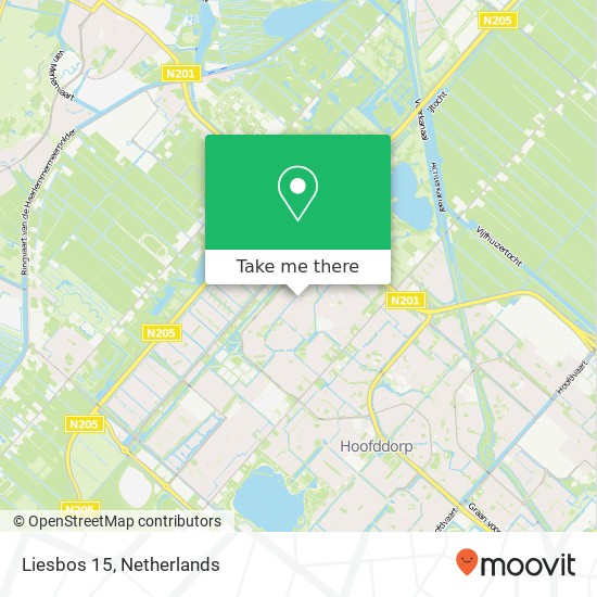 Liesbos 15, 2134 SG Hoofddorp Karte