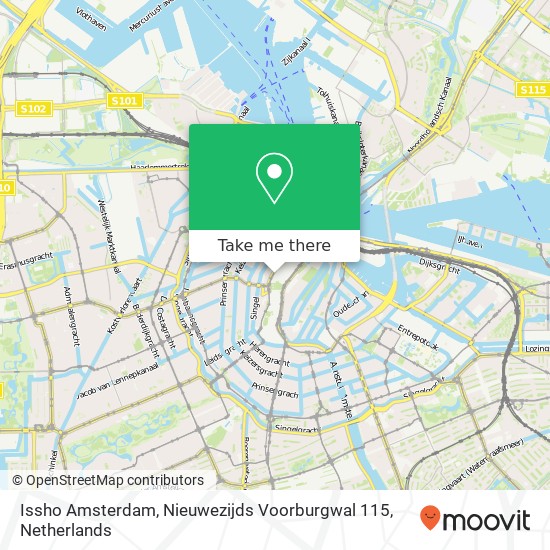 Issho Amsterdam, Nieuwezijds Voorburgwal 115 Karte