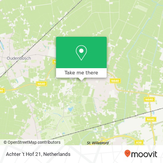 Achter 't Hof 21, 4741 TM Hoeven Karte