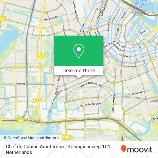 Chef de Cabine Amsterdam, Koninginneweg 101 map